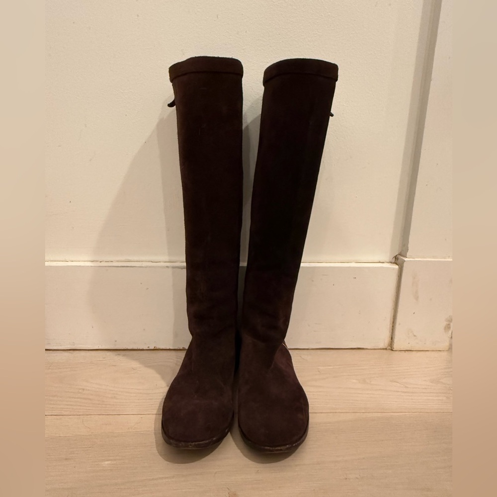 J. Crew Tall Suede Knee Boots in Dark Brown size 5.5